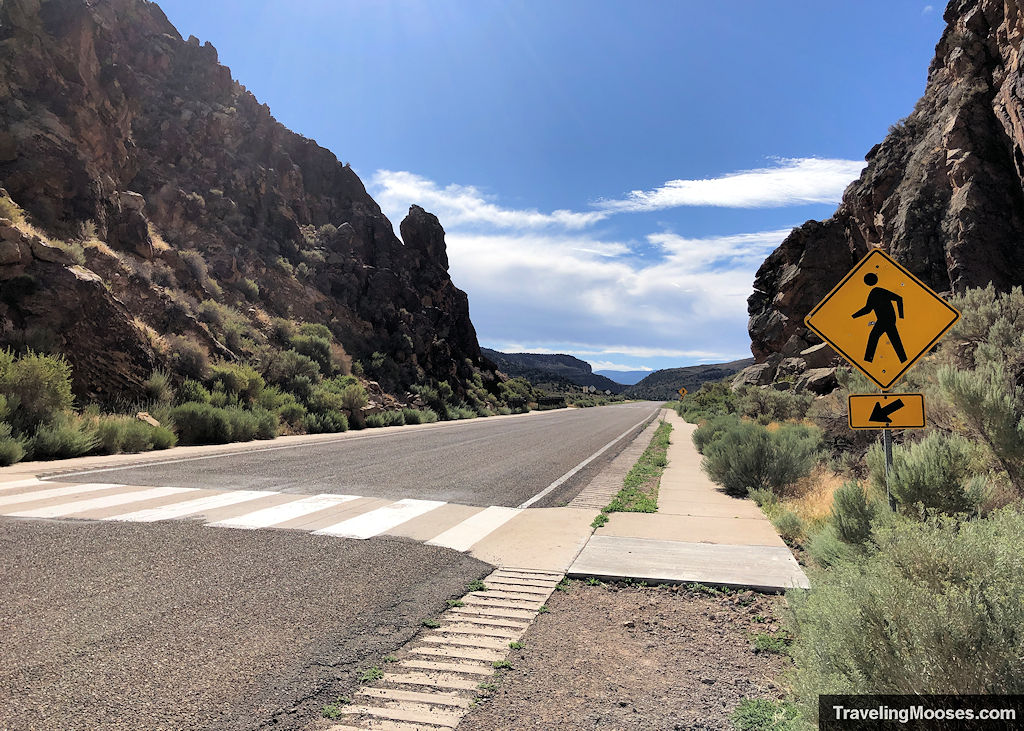 Street crossing through Parowan Gap
