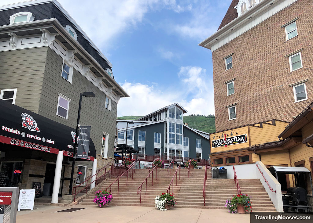 Park City Utah Village Steps on a sunny day