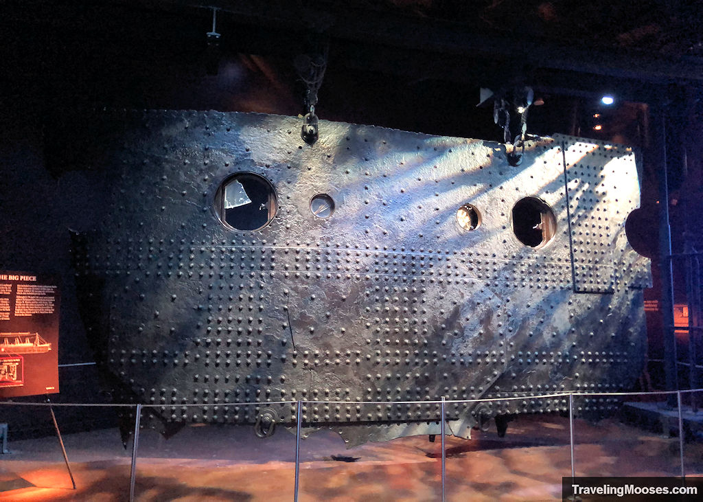 A large piece of the Titanic's hull on display