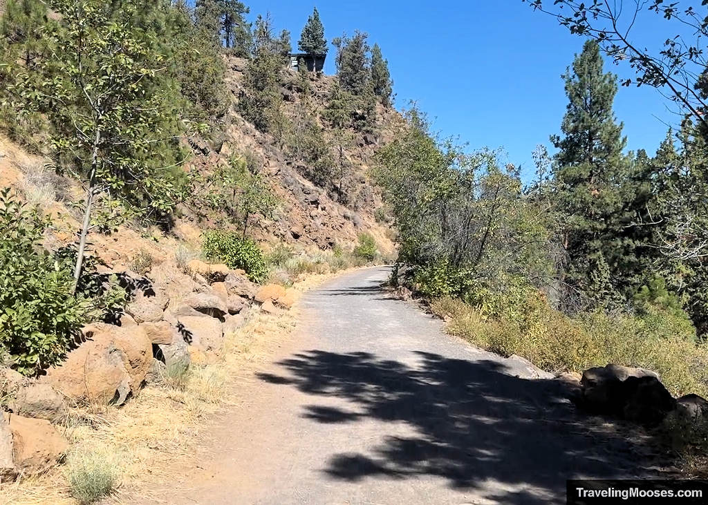 Gravel path winding along a canyon