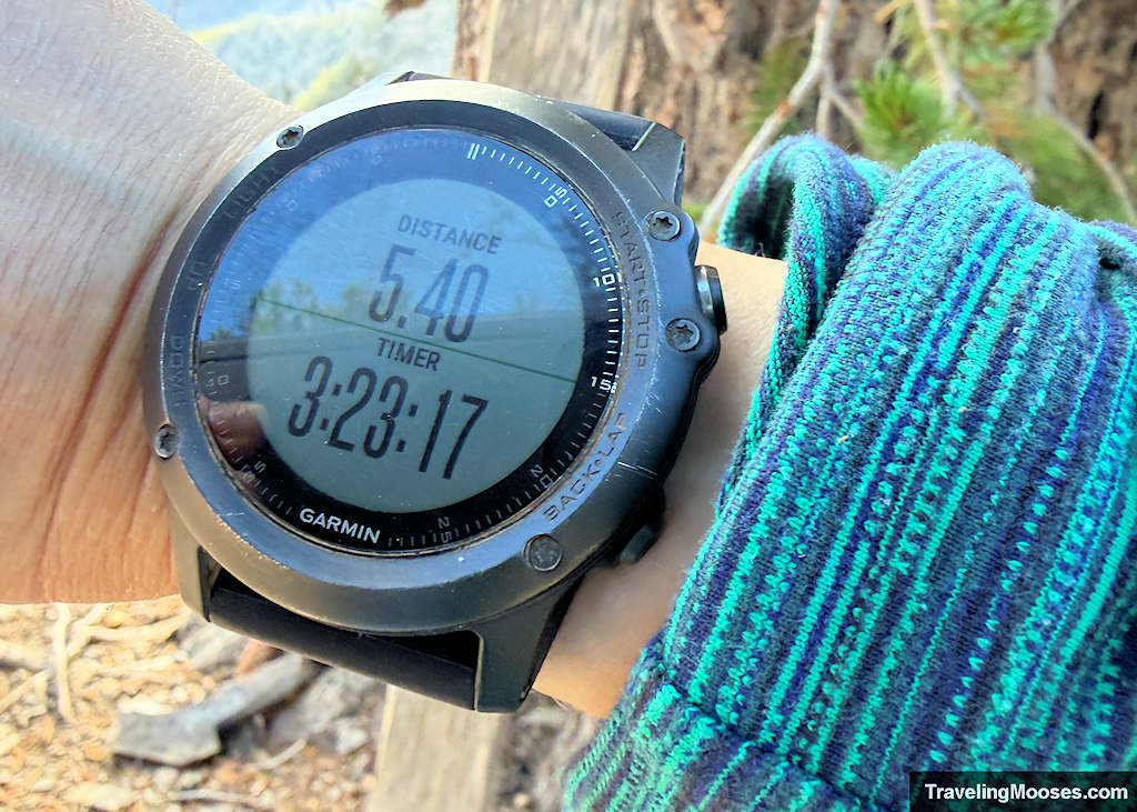Garmin Fenix watch showing a workout