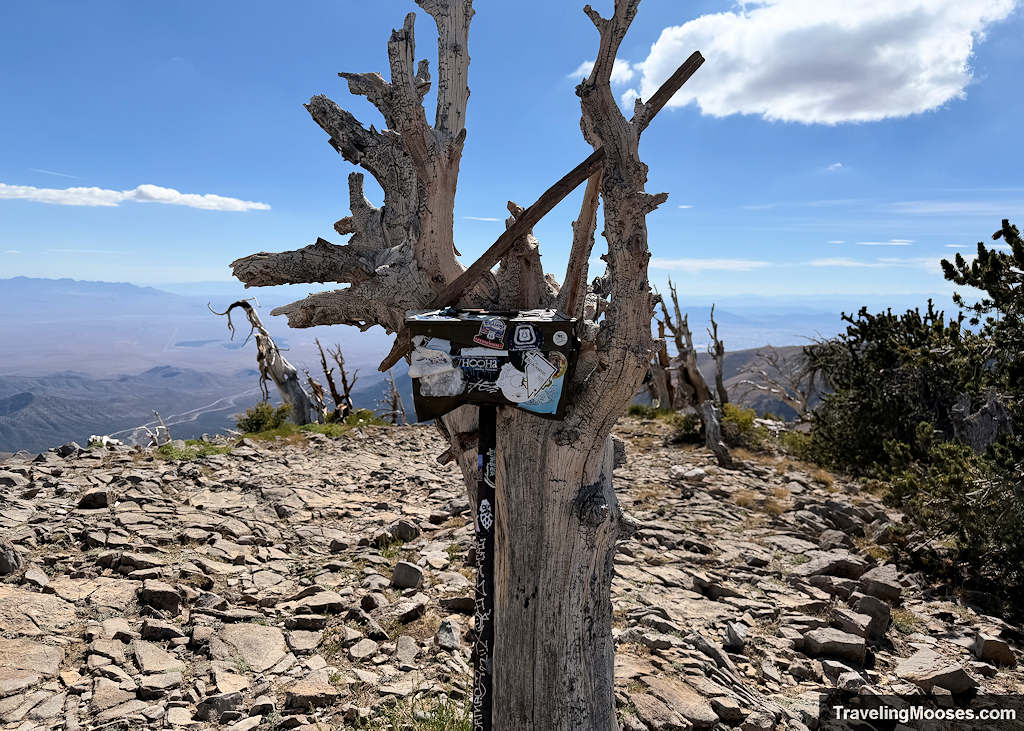 Mailbox atop Griffith Peak