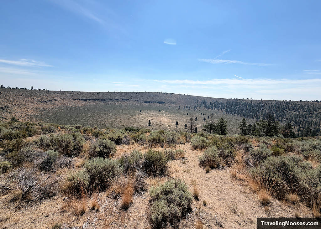 Large crater in a desert environment