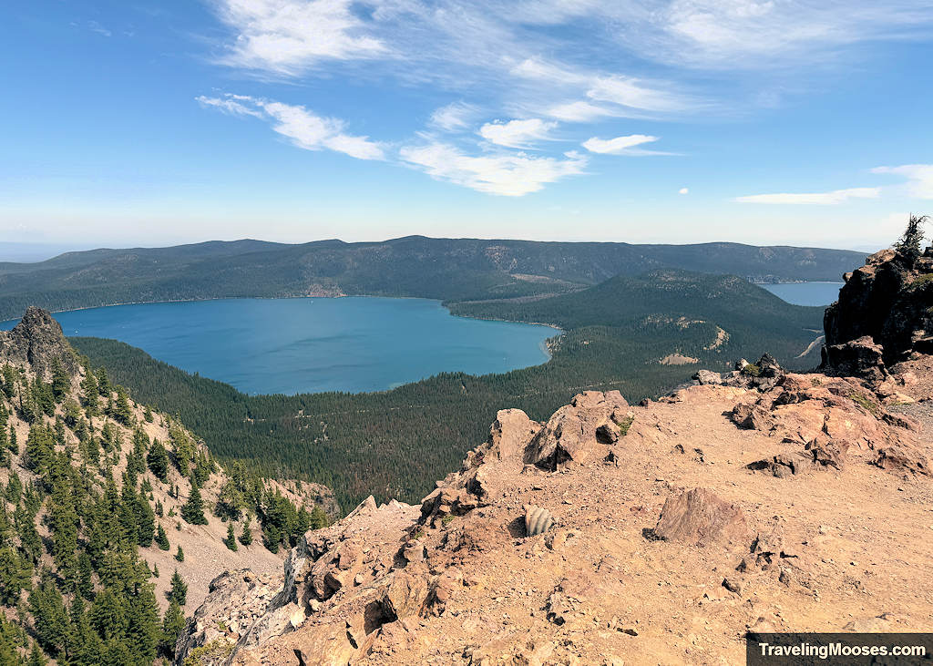 Lakes in the distance seen from a summit on a clear day