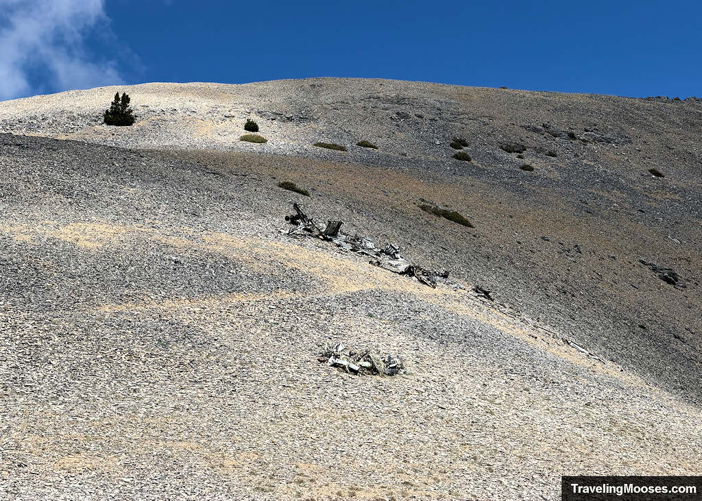 Plane wreckage on side of Charleston Peak