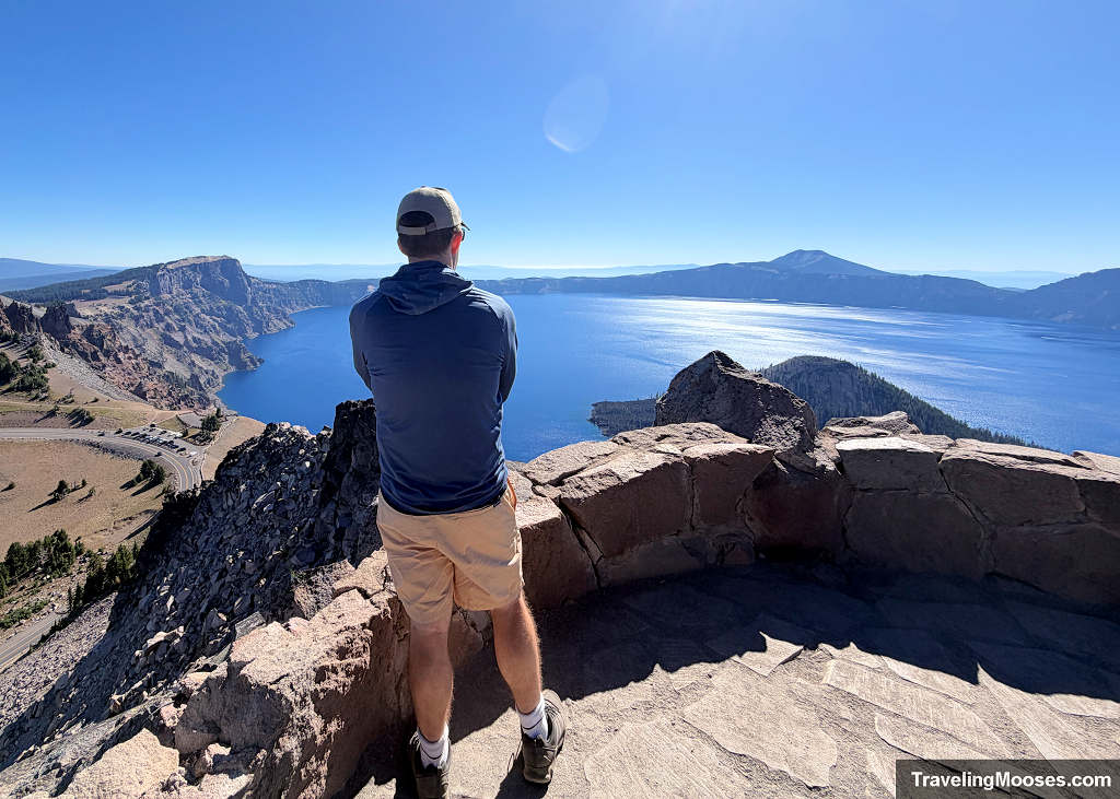 Man staring out Crater Lake