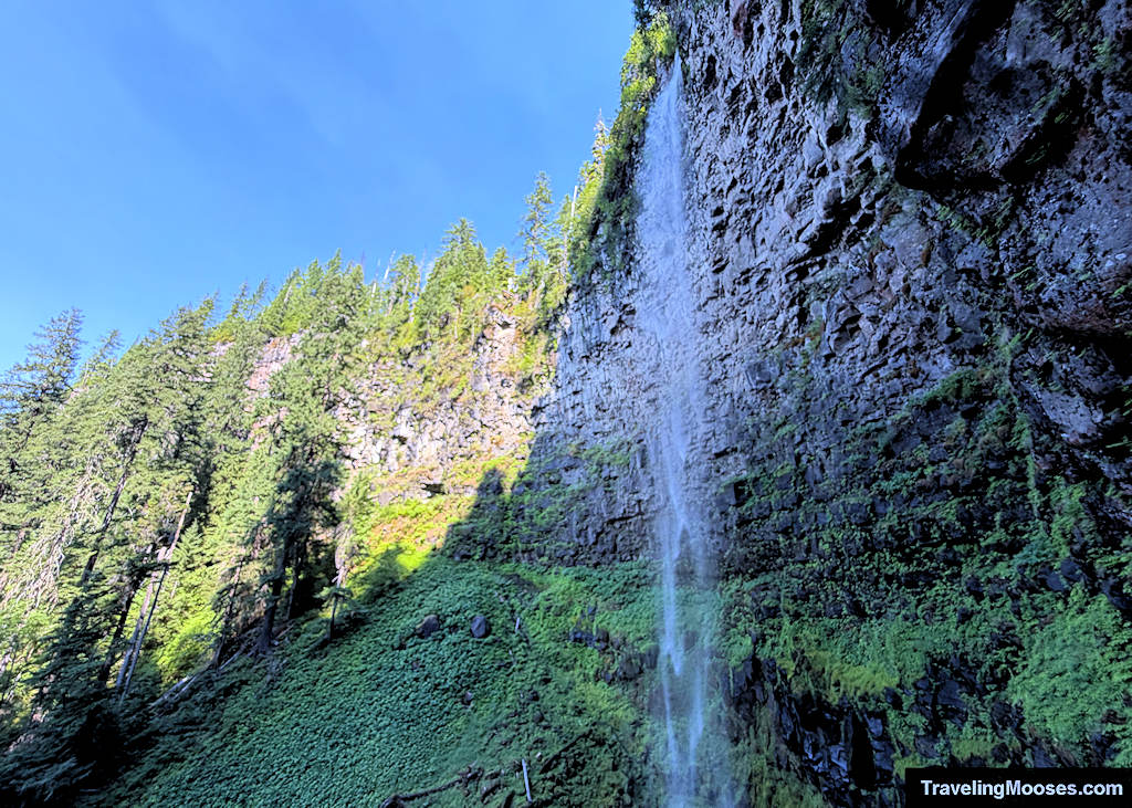 Waterfall cascading over a cliff