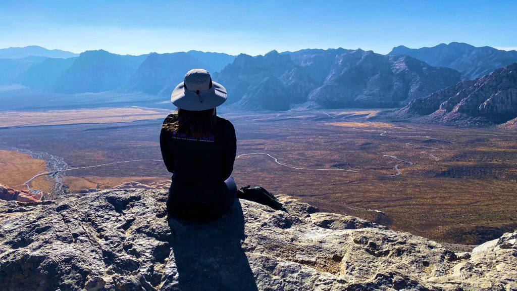 Woman on summit of Turtlehead peak