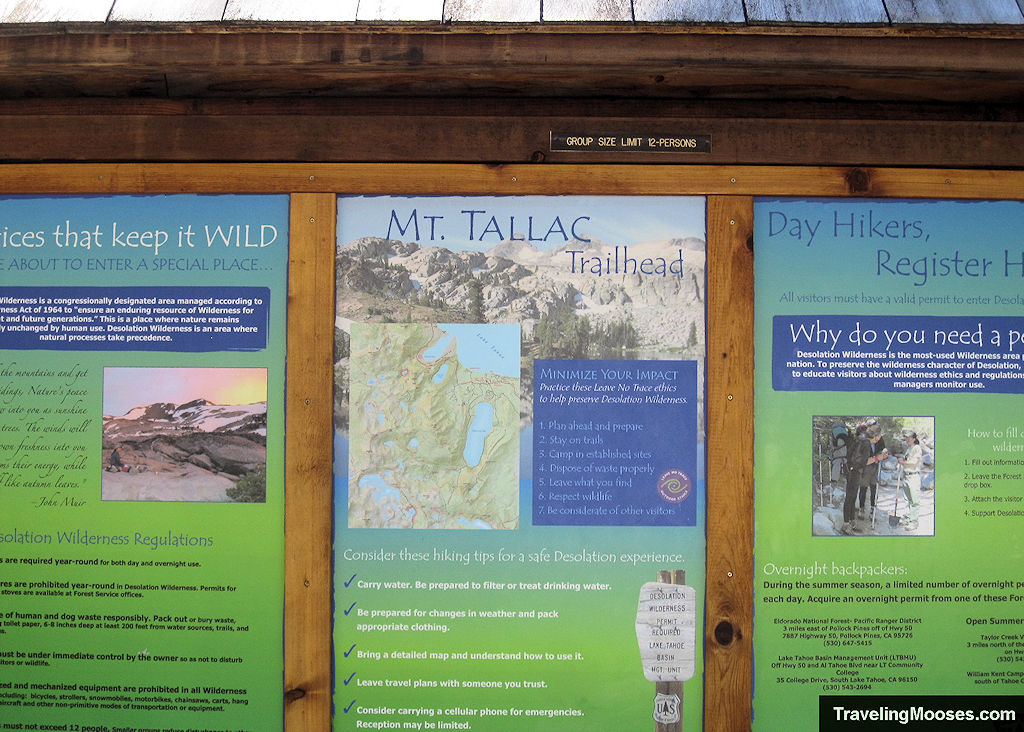 Mt. Tallac Trailhead Sign