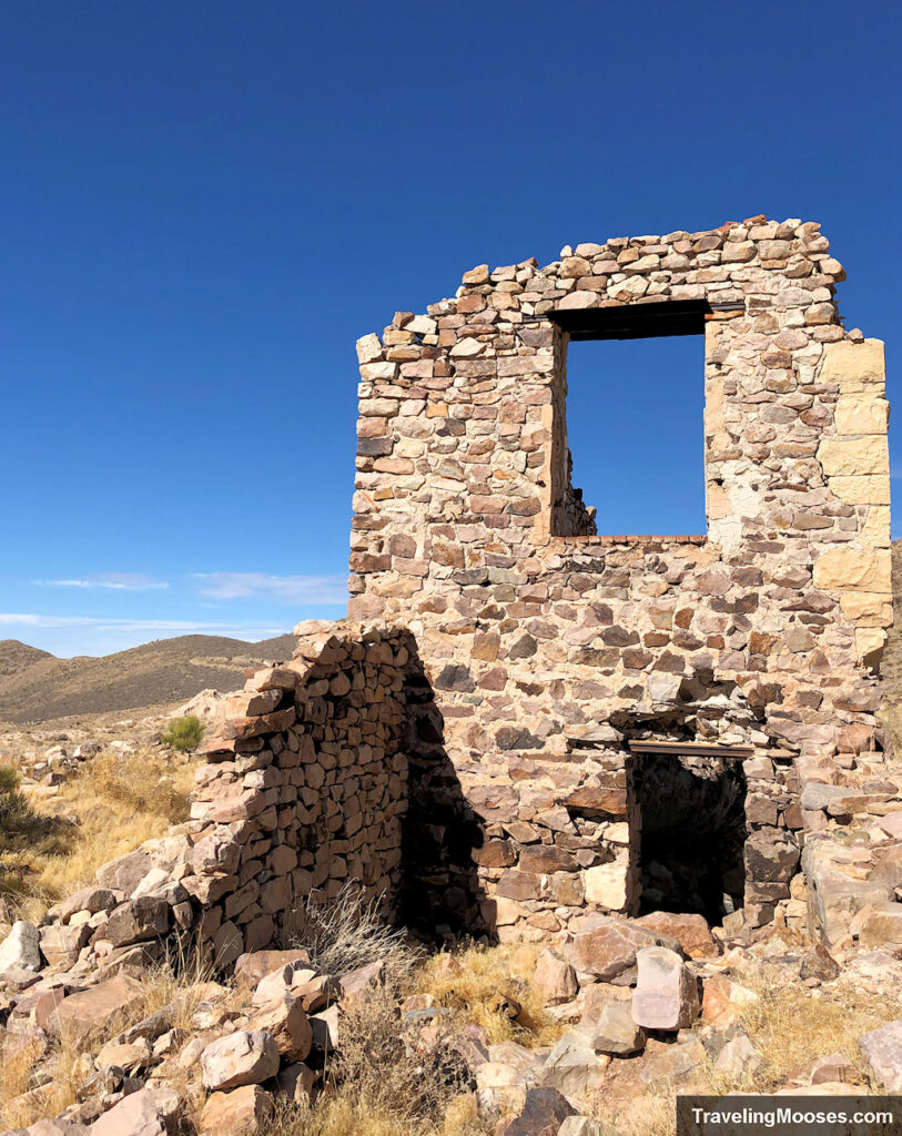 Remnants of a second story stone building in Delamar Nevada