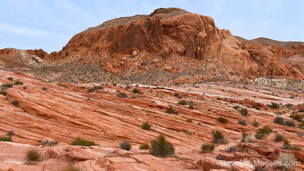 Red sandstone on fire wave trail