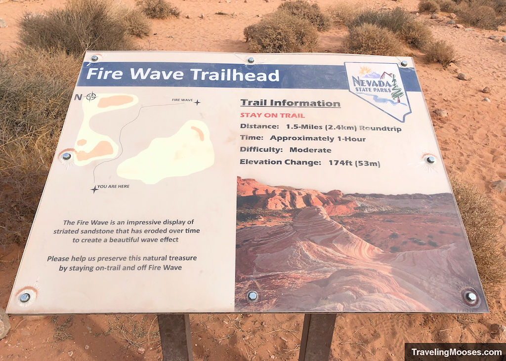 Fire Wave Trailhead information sign