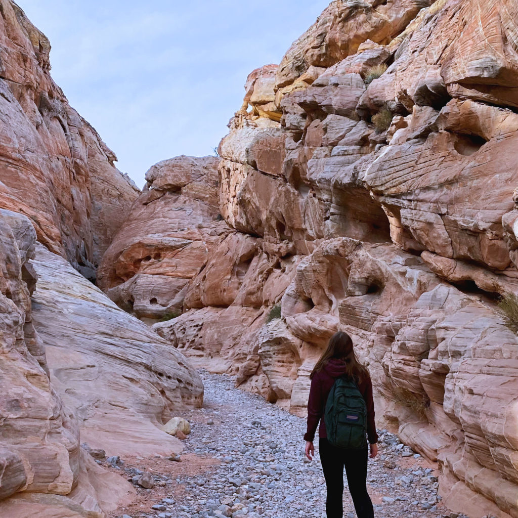 Women in White Domes Slot canyon