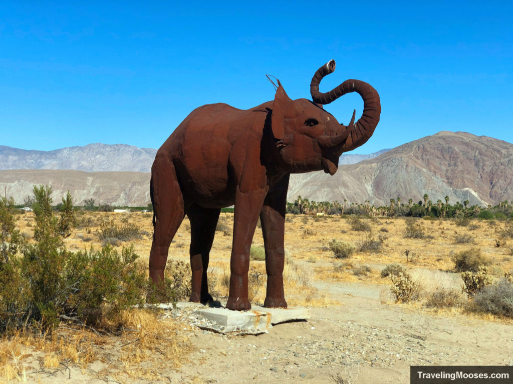 Elephant sculpture in galleta meadows