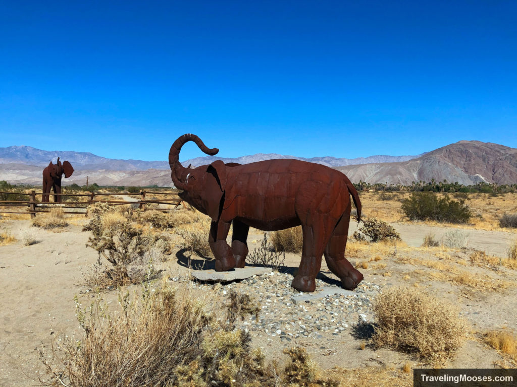 Baby elephant sculpture borrego springs