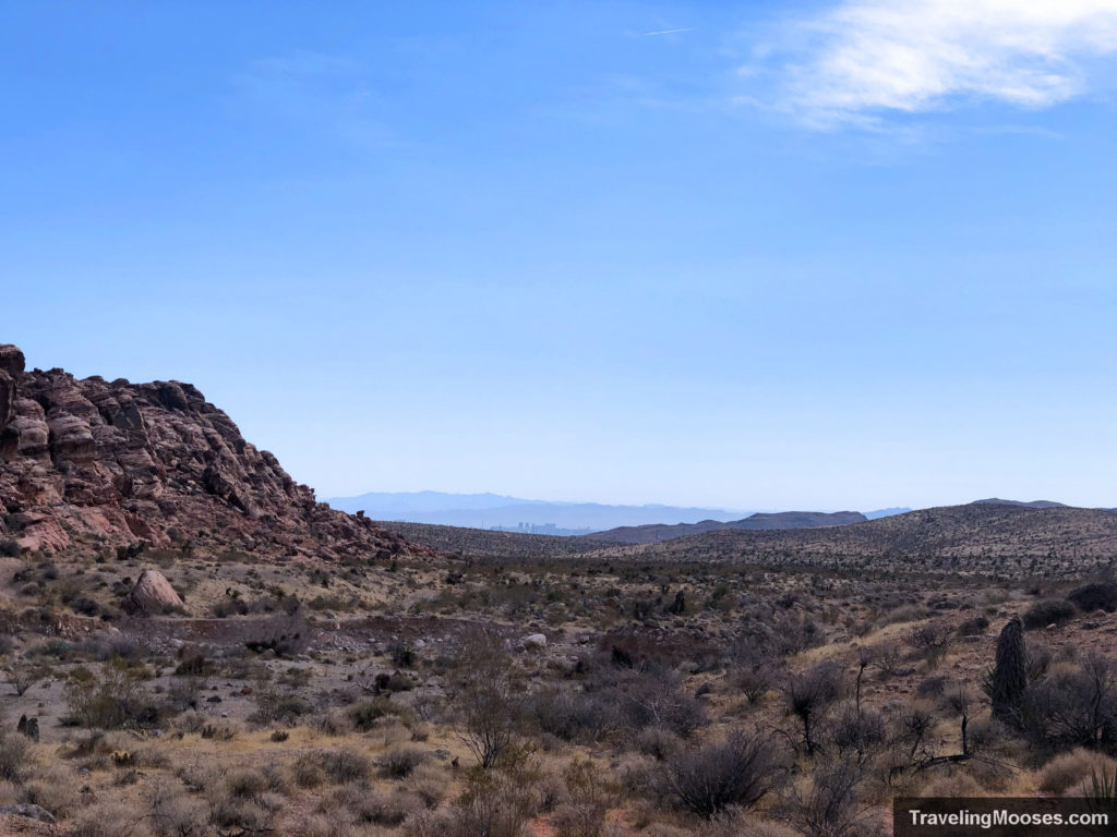 Kraft Mountain loop trail with Vegas seen in distance