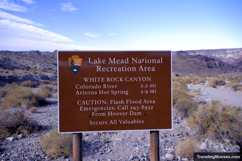 White Rock Canyon trail marker sign