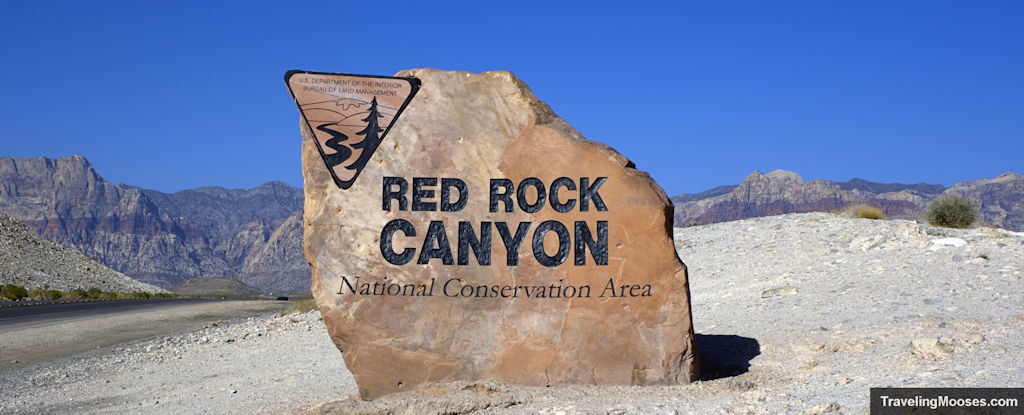 Red Rock Canyon National Conservation Area entrance sign