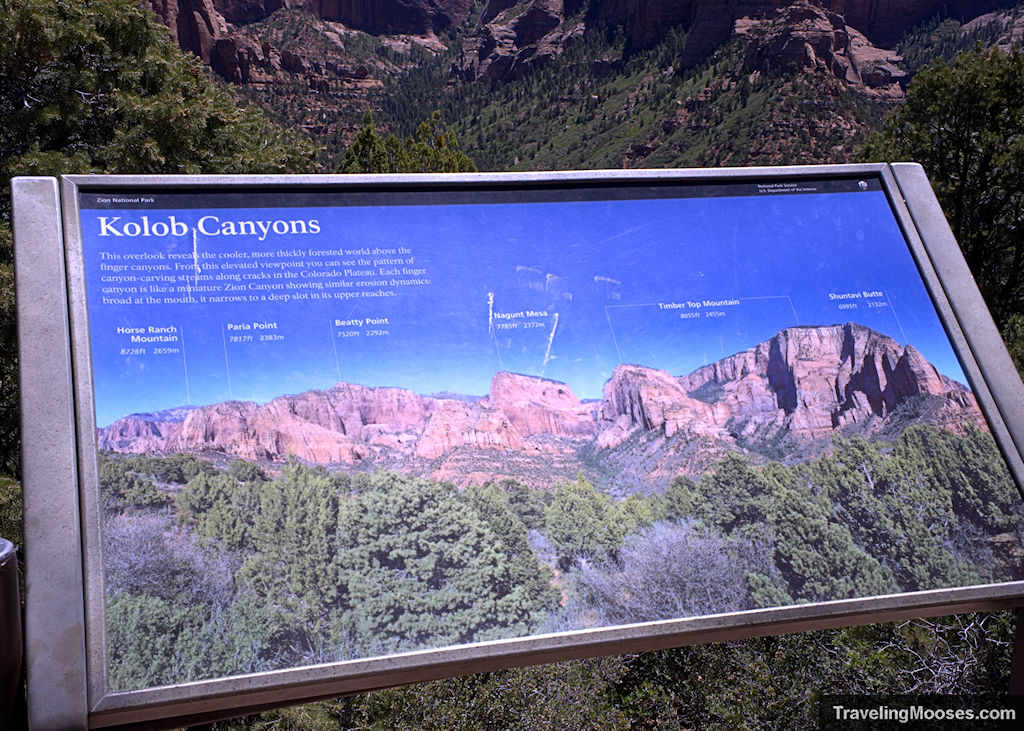 Kolob Canyon Information Sign
