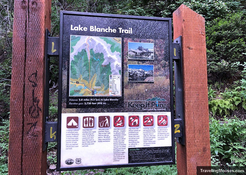 Lake Blanche information trail map 