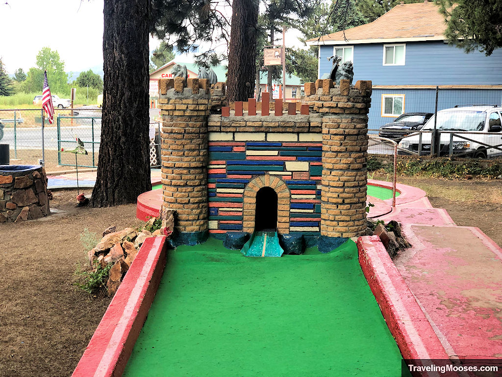 Colorful Castle Hole at the Hot Shots Miniature Golf Course