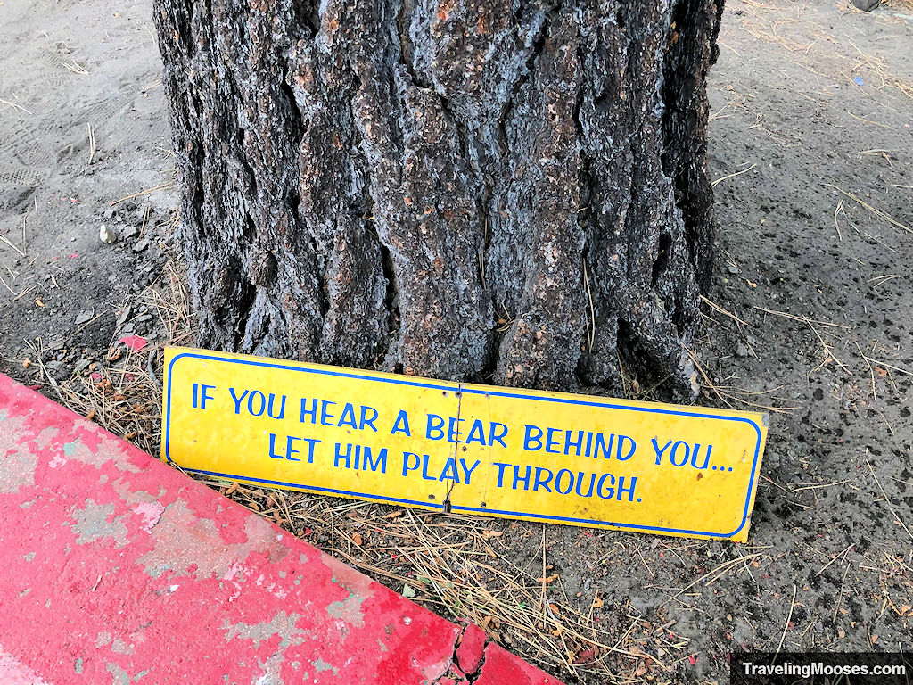 Quirky sign at Hot Shot mini golf