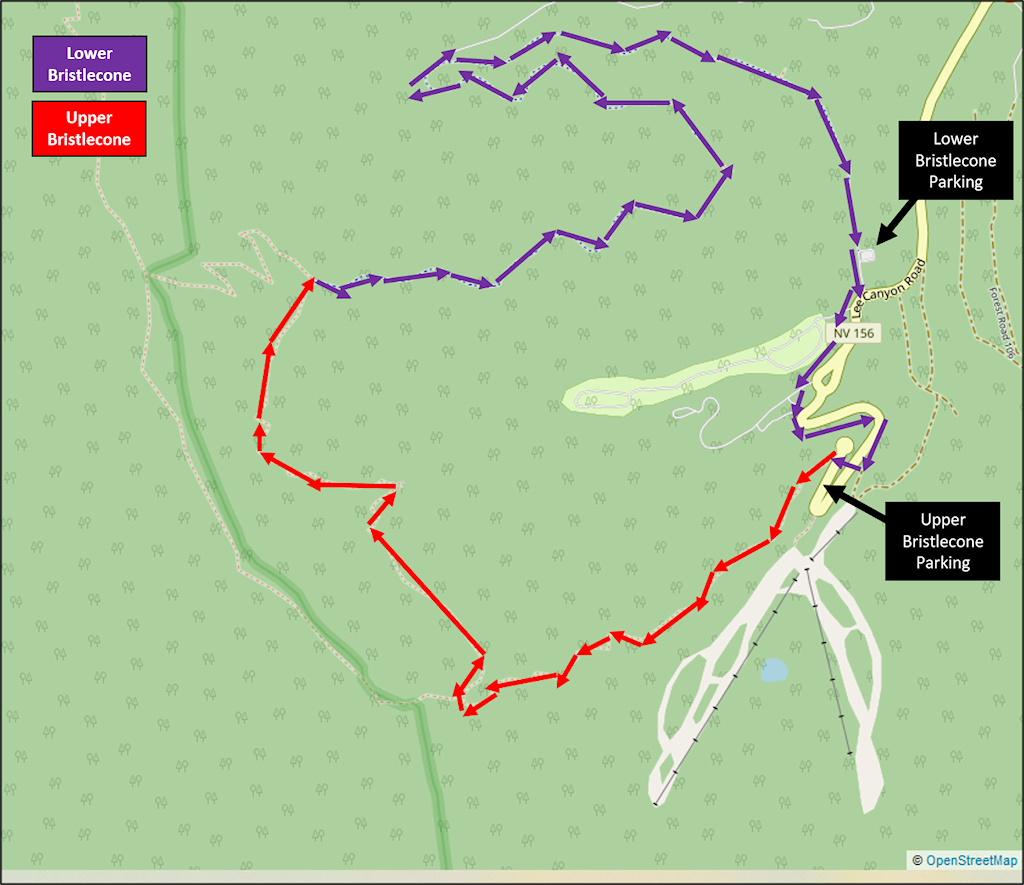 Upper Bristlecone and Lower Bristlecone Trail Map