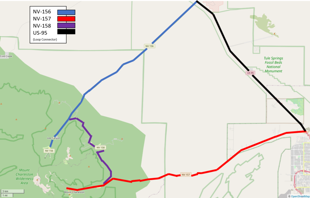 Mt Charleston Scenic Byway Map