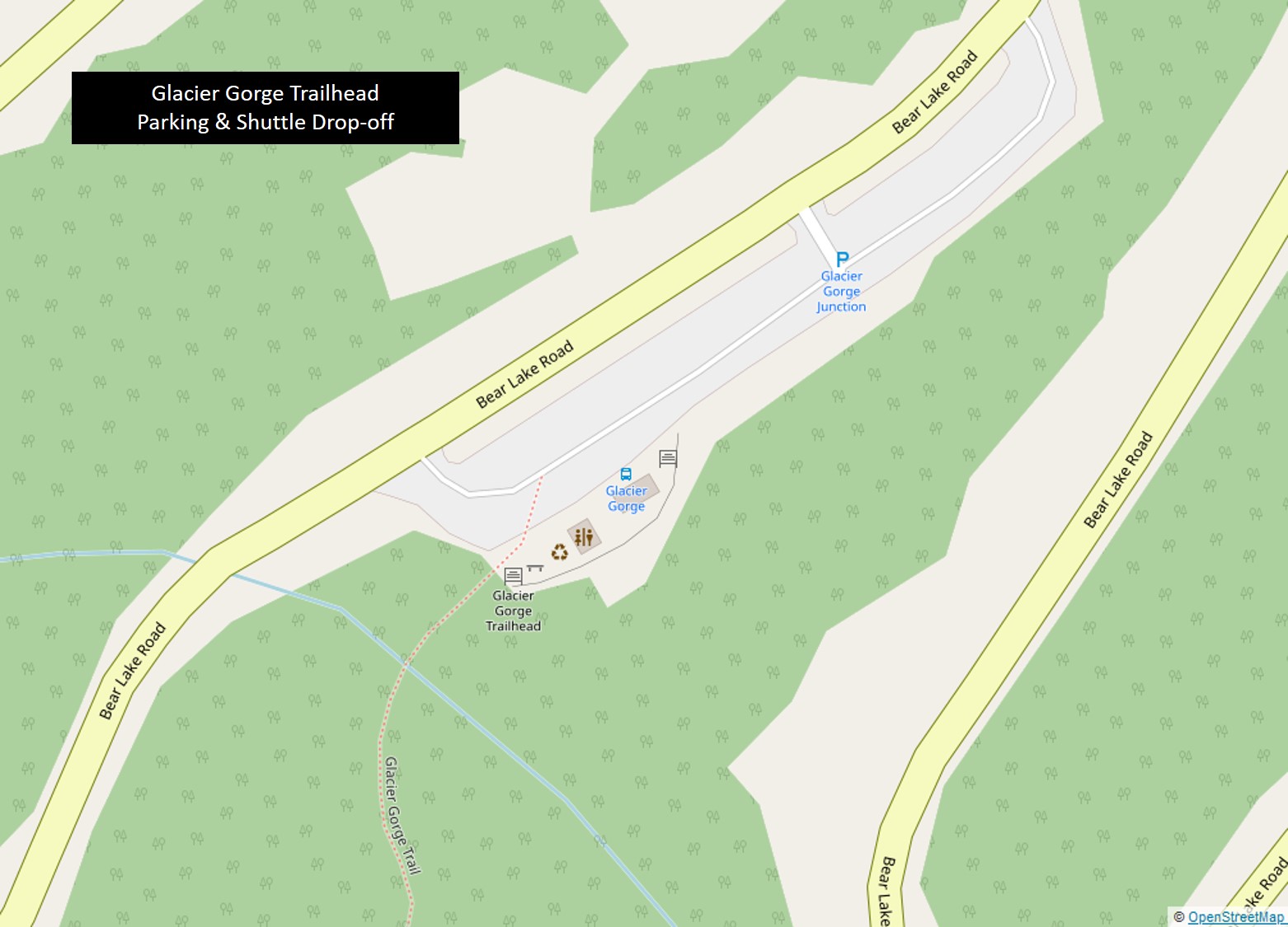 Glacier Gorge Trailhead Parking Lot Map