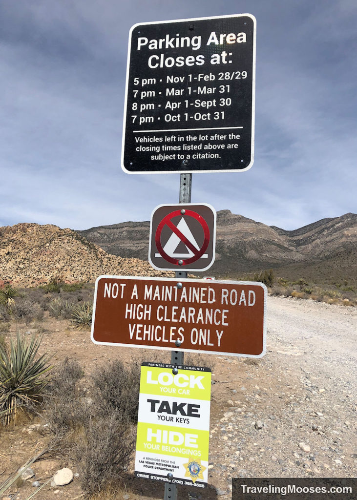 Lower White Rock Trailhead Warning Sign