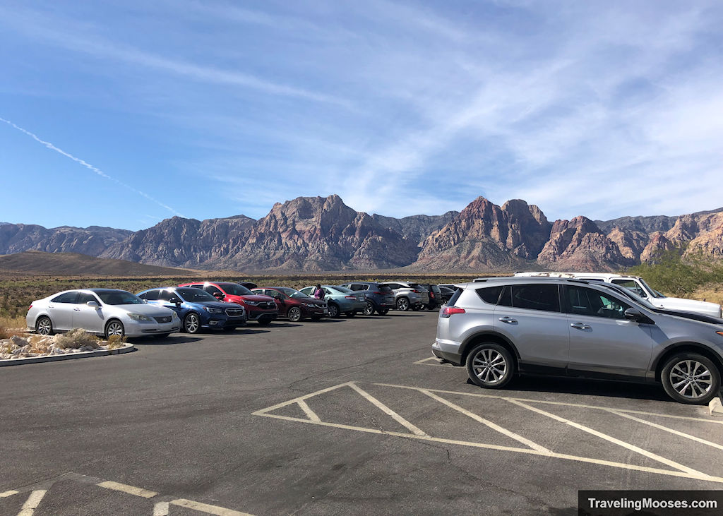 Parking lot at Red Rock Canyon Visitor Center