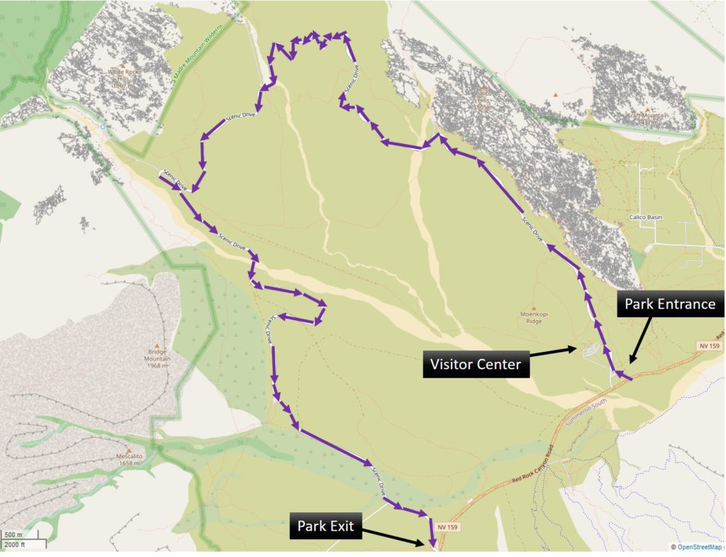 Red Rock Canyon Scenic Loop Drive Map