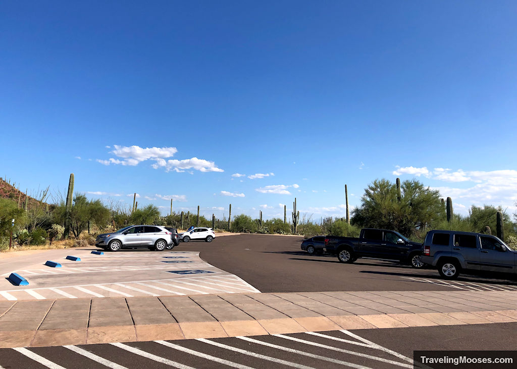 Parking lot at the Saguaro National Park visitor center