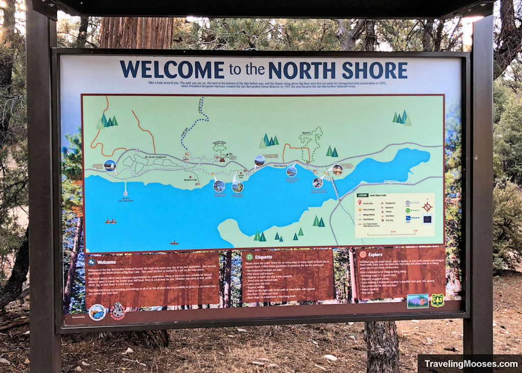 North Shore Big Bear Lake Information Sign