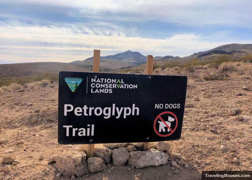Petroglyph Trail Sign Marker