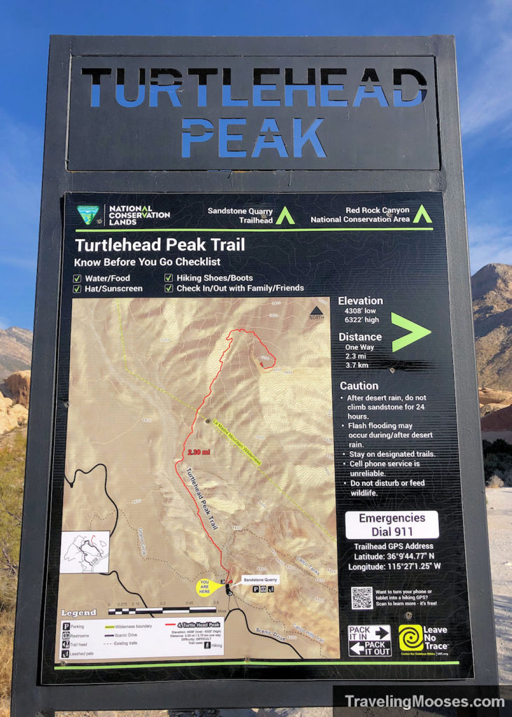 Turtlehead Peak Trail Sign Board