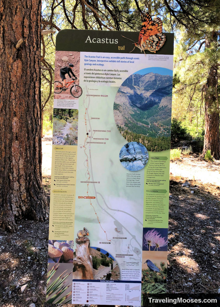 Acatus Trail, Mt Charleston, NV, Information Sign Board