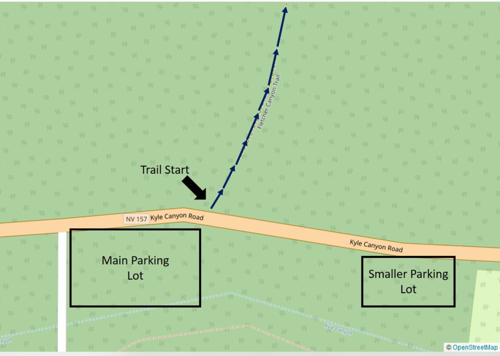 Map of parking area for Eagles Nest Trailhead