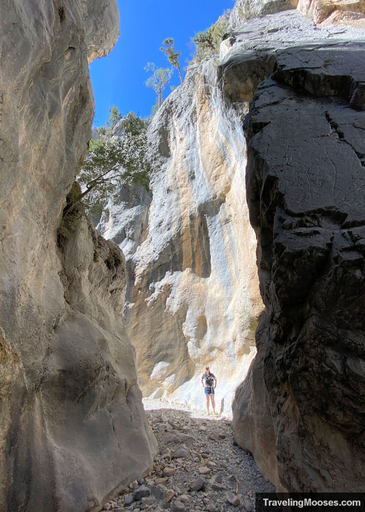 Woman standing in Fletcher Slot Canyons near Mt Charleston Nevada