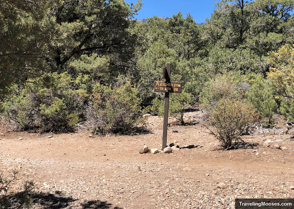 Fletcher Cany Trailhead showing 0.26 miles back to parking area