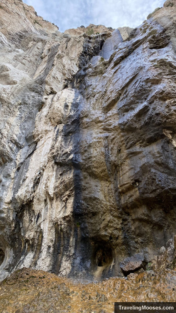 Mary Jane Falls in the summer with a trickle of water