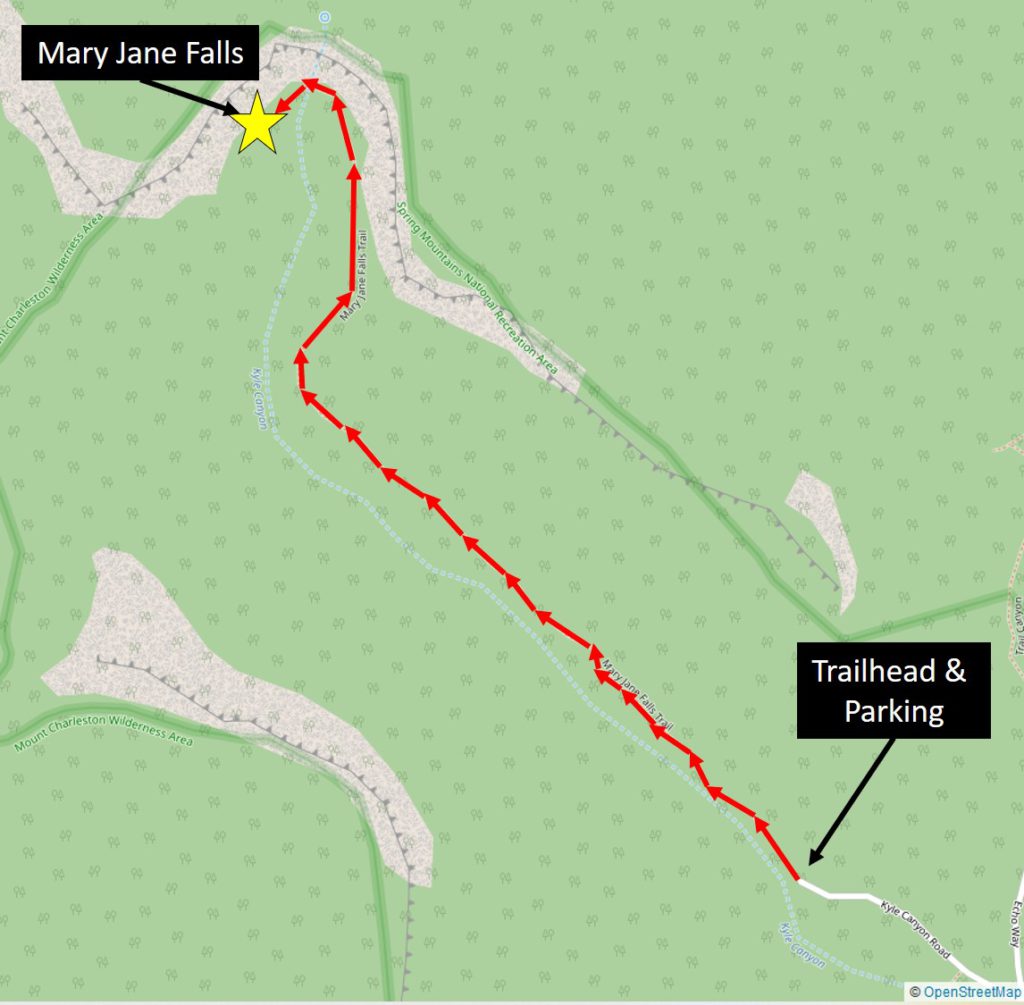 Mary Jane Falls Hiking Map