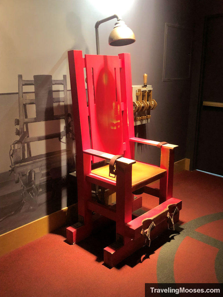 Electrocution Chair at Mob museum, interactive exhibit