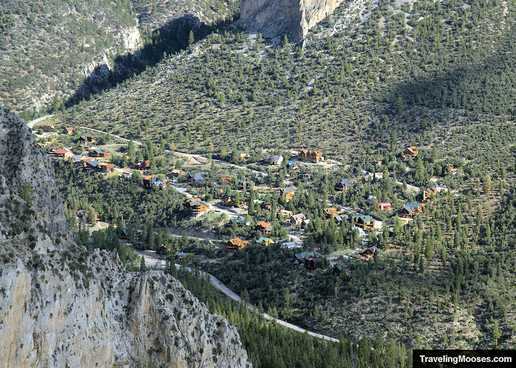 Mt. Charleston Nevada Town seen from Echo Overlook