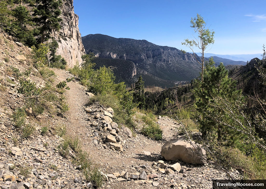 View of switchbacks along South Loop Trail near Echo Overlook