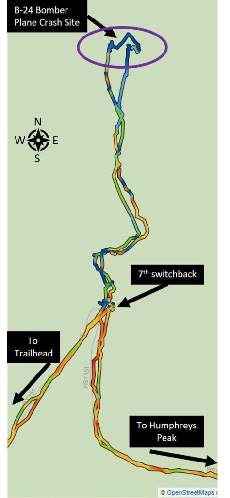 7th switchback Humphreys trail to B24