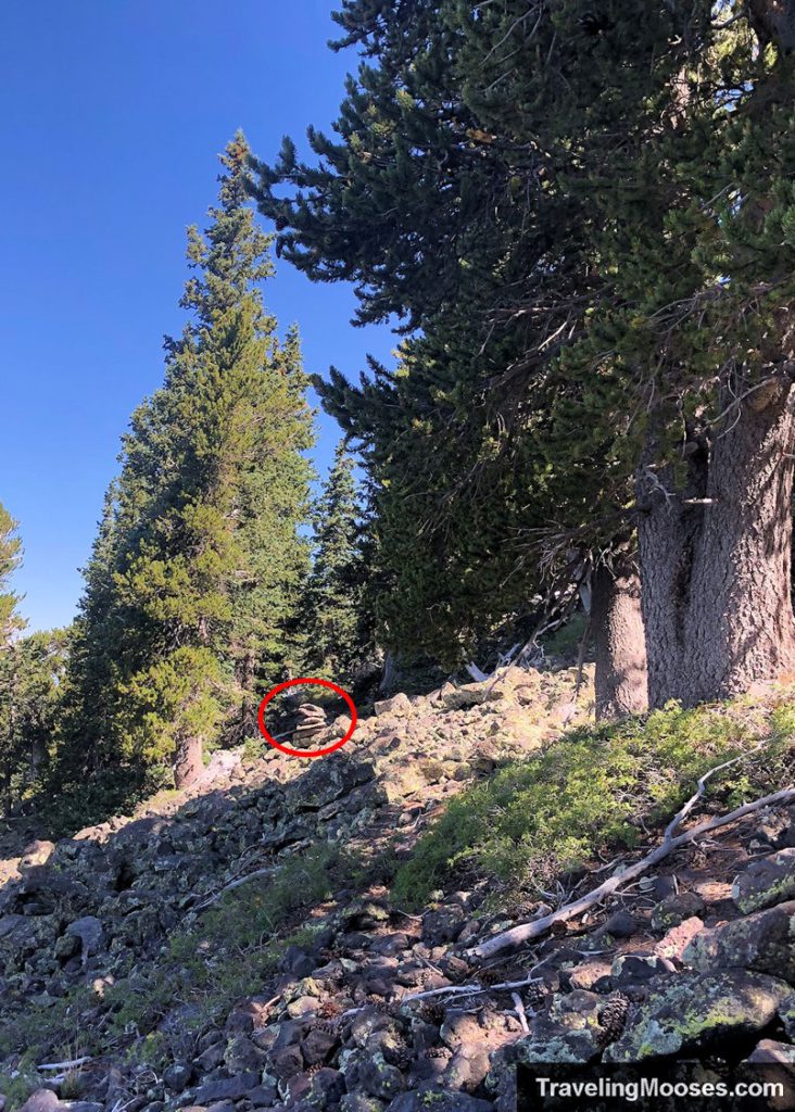 Cairn on Humphreys peak near B24 plane crash site