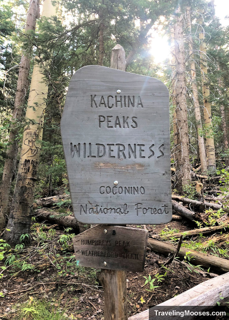 Kachina Peaks Wilderness Area Boundary Sign