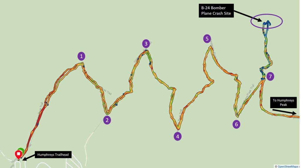 Our route to B24 plane crash