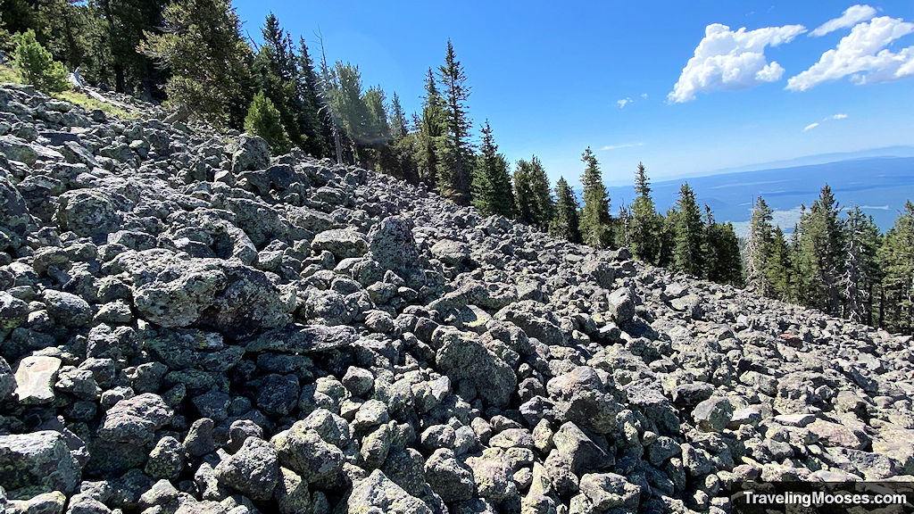 Talus Field Humphreys Peak near Plane Crash